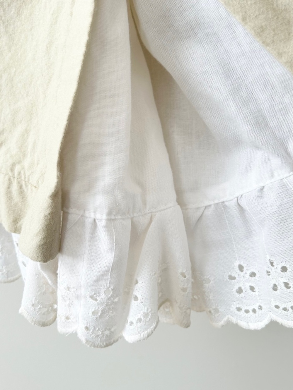 Vintage Byer California 100% Cotton Eyelet Lace Trim Button Midi Skirt - Picture 8 of 16